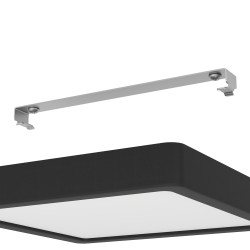 Plafonnier LED Fueva 5 noir 21 x 21 cm blanc chaud 2000 lm 17 W