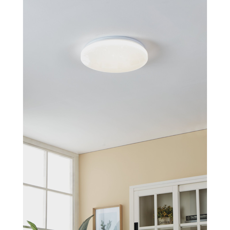 Plafonnier LED Frania-S blanc Ø 31 cm blanc neutre 1850 lm 18 W