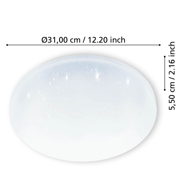 Plafonnier LED Frania-S blanc Ø 31 cm blanc neutre 1850 lm 18 W