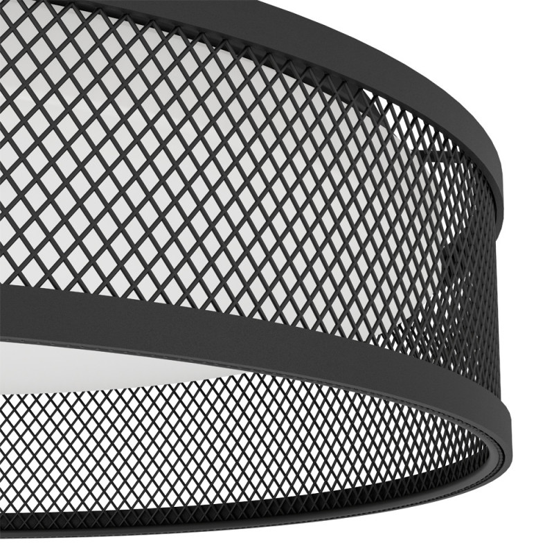 Plafonnier LED Luppineria noir blanc chaud 2400 lm 20 W