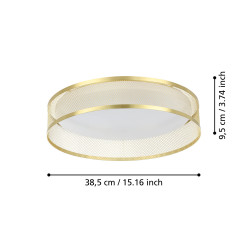 Plafonnier LED Luppineria laiton blanc chaud 2400 lm 20 W