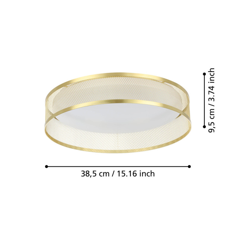 Plafonnier LED Luppineria laiton blanc chaud 2400 lm 20 W