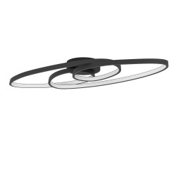 Plafonnier LED Gianella noir blanc chaud 4400 lm 38 W