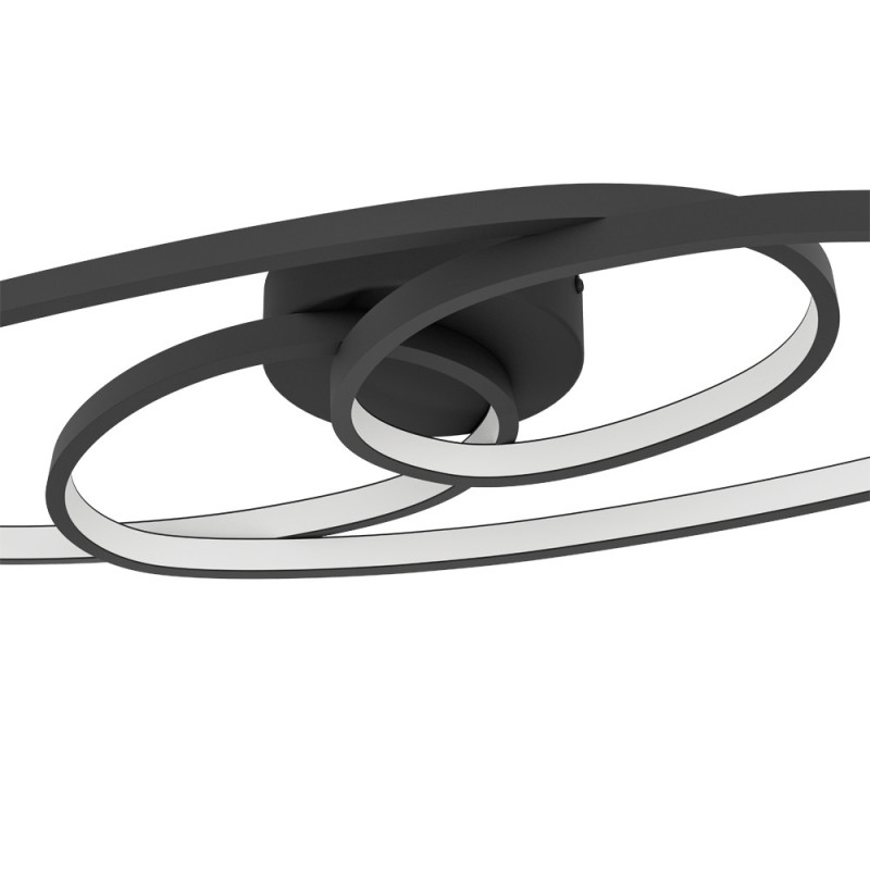 Plafonnier LED Gianella noir blanc chaud 4400 lm 38 W