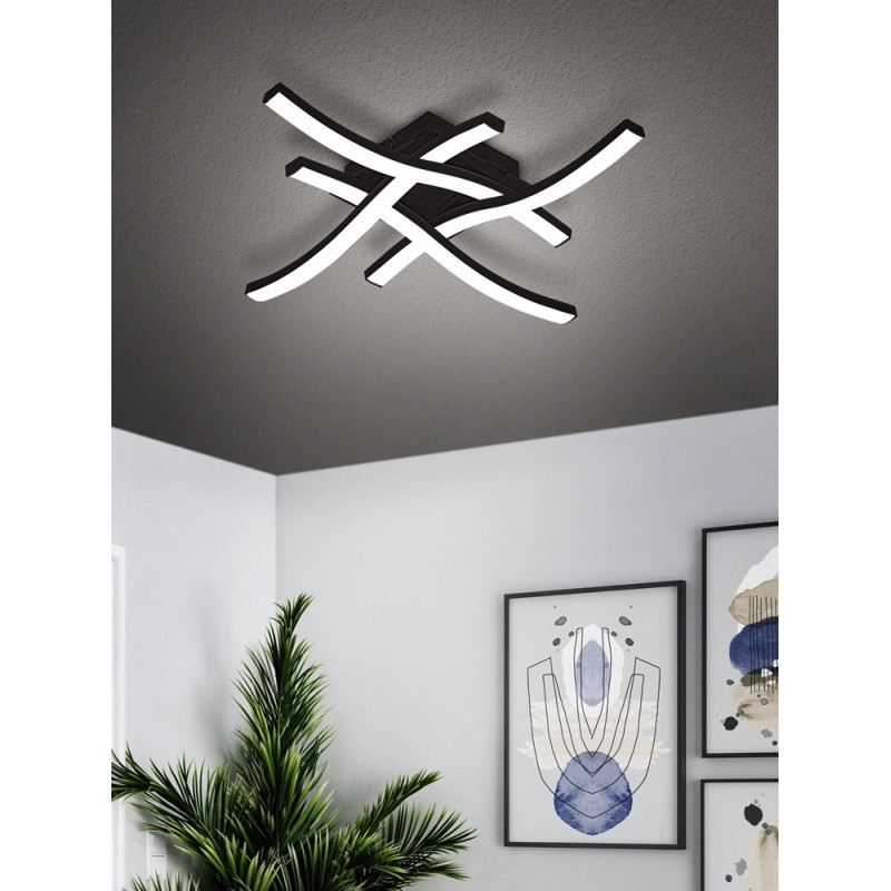 Plafonnier LED Cabezas noir / blanc chaud EGLO 2480 lm | EGLO