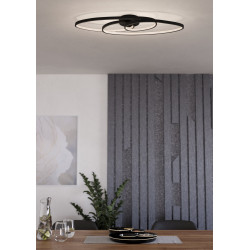 Plafonnier LED Gianella noir, blanc chaud EGLO, 4400 lm | EGLO