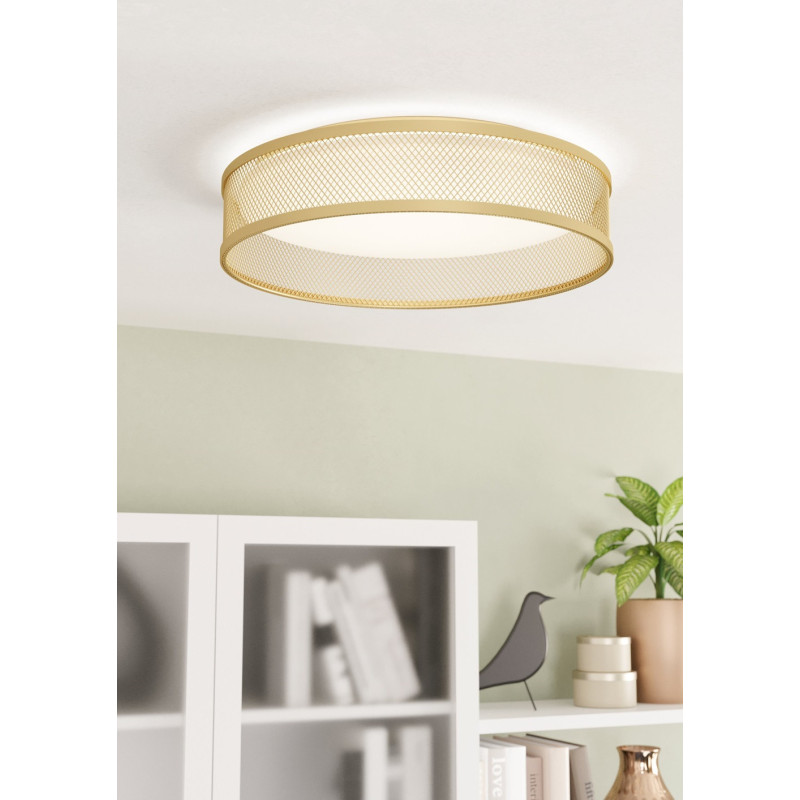 Plafonnier LED Luppineria EGLO laiton blanc chaud 2400 lm | EGLO