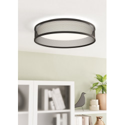 Plafonnier LED Luppineria EGLO noir, blanc chaud, 2400 lm | EGLO