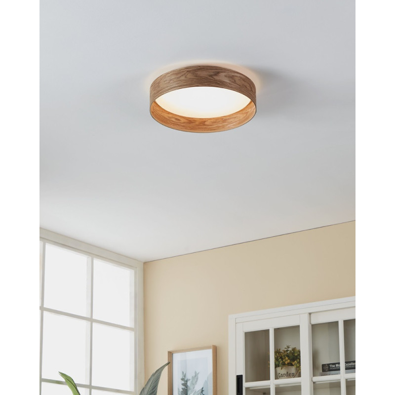 Plafonnier LED Luppineria EGLO Chêne Sable Blanc Chaud 2400lm | EGLO