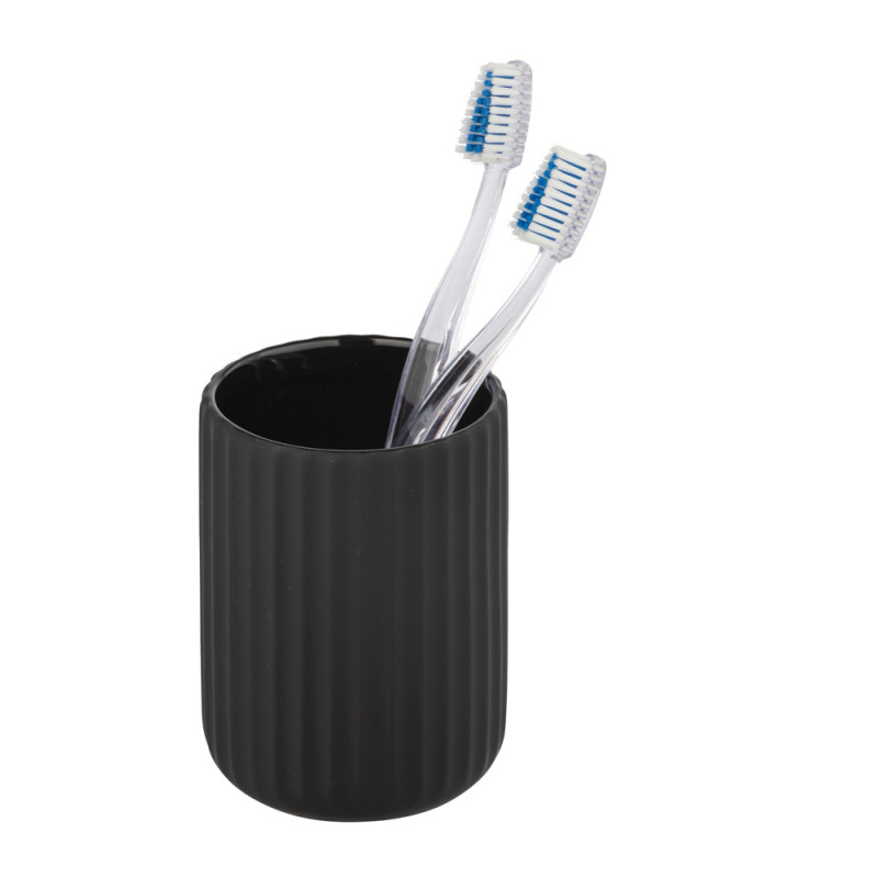 Verre à poser Belluno noir WENKO - Accessoire salle de bain | WENKO