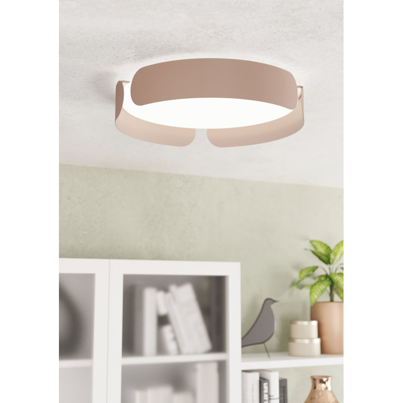 Plafonnier LED Valcasotto moka blanc chaud 2400 lm 20 W EGLO