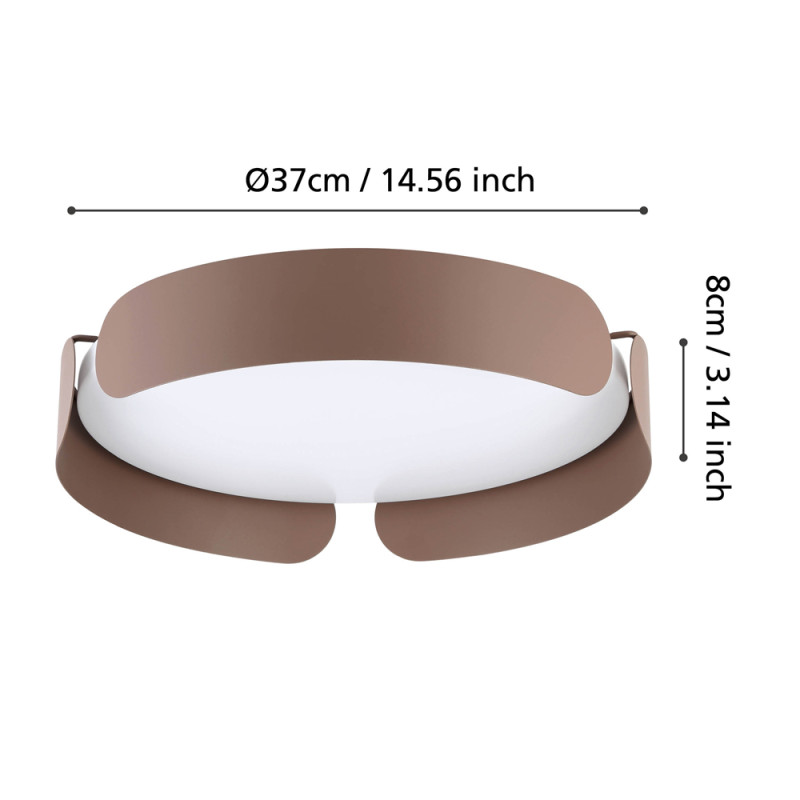 Plafonnier LED Valcasotto moka blanc chaud 2400 lm 20 W EGLO