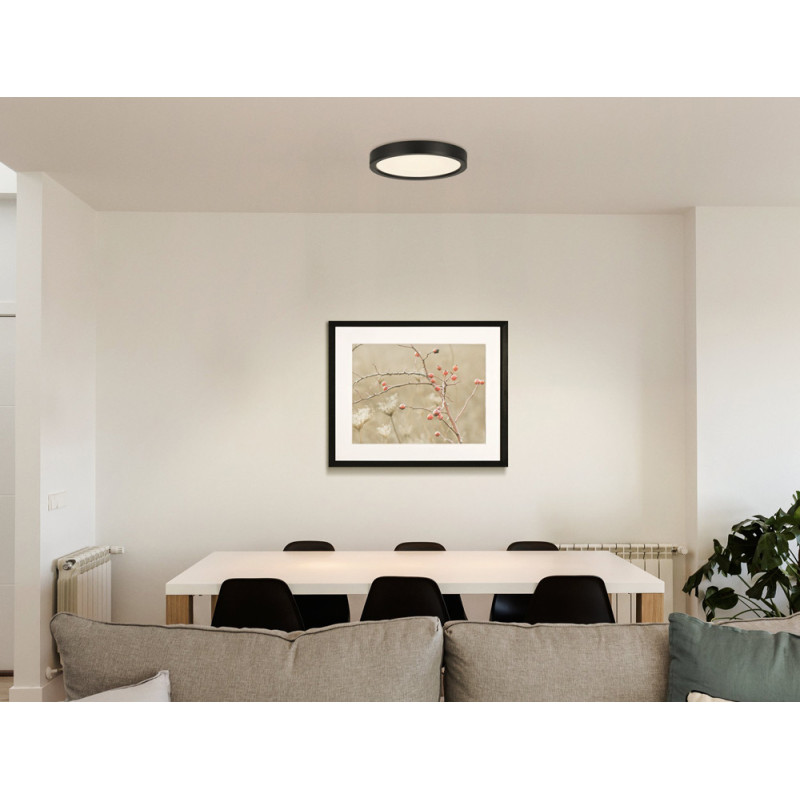 Plafonnier LED Idun noir Ø 28