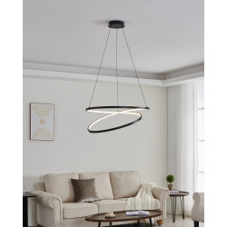Suspension LED Ruotale noire Ø 70 cm 42 W EGLO