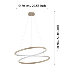 Suspension LED Ruotale sable Ø 70 cm 42 W EGLO