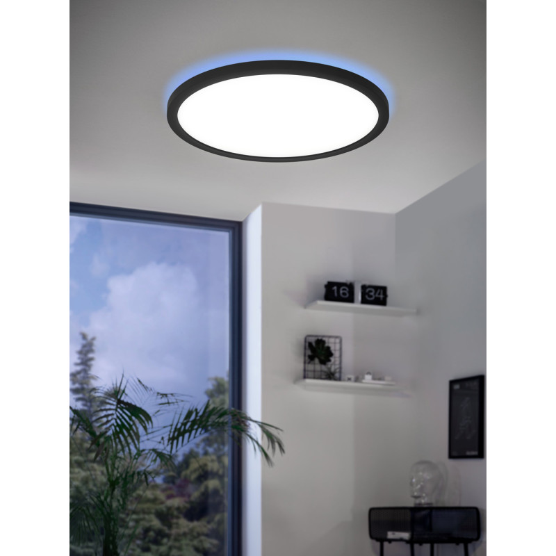 Plafonnier LED connecté Rovito noir RGB 1700 lm 14