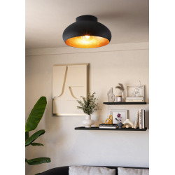 Plafonnier Mogano 2 noir et or Ø 28 cm E27 40 W EGLO