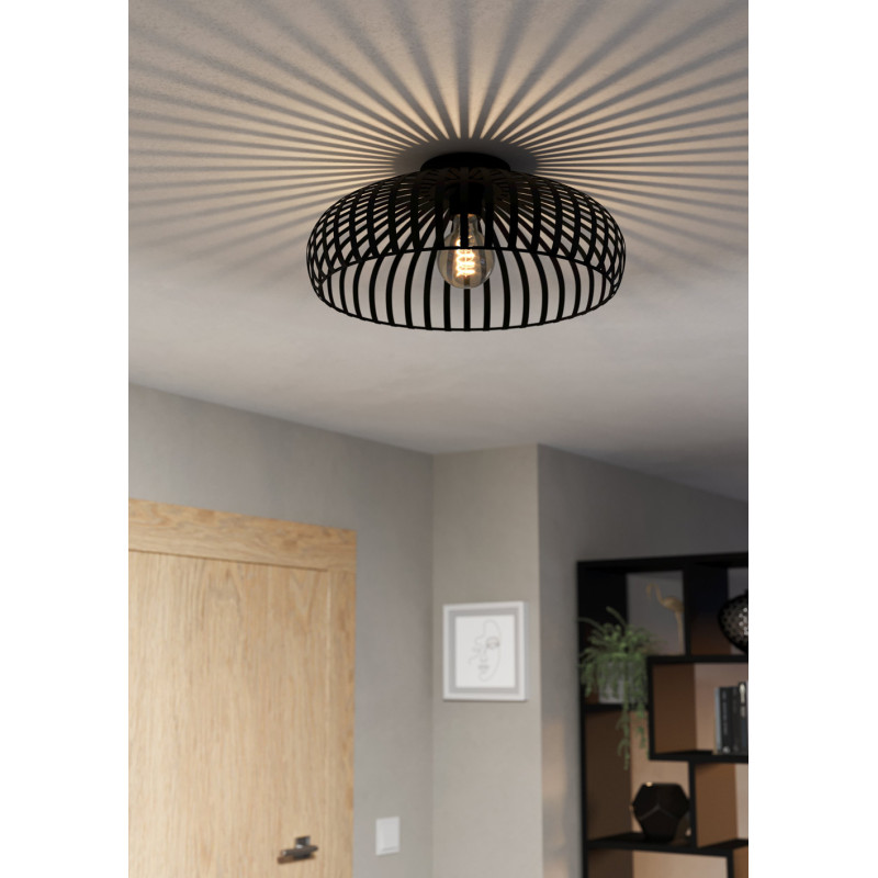 Plafonnier Mogano 3 noir Ø 43 cm E27 40 W EGLO