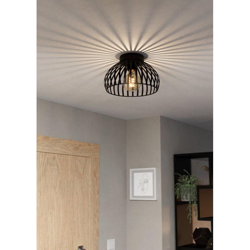 Plafonnier Mogano 3 noir Ø 28 cm E27 40 W EGLO