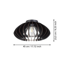 Plafonnier Cossano 3 noir Ø 45 cm E27 40 W EGLO