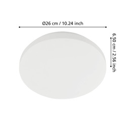 Plafonnier LED Approdo blanc Ø 26 cm blanc chaud 1750 lm 12 W EGLO