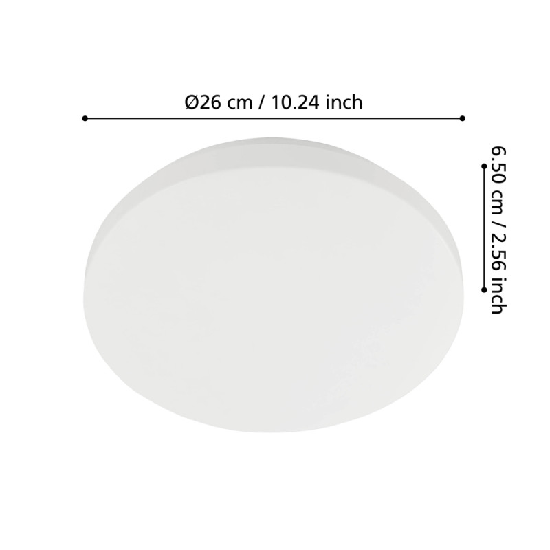 Plafonnier LED Approdo blanc Ø 26 cm blanc chaud 1750 lm 12 W EGLO