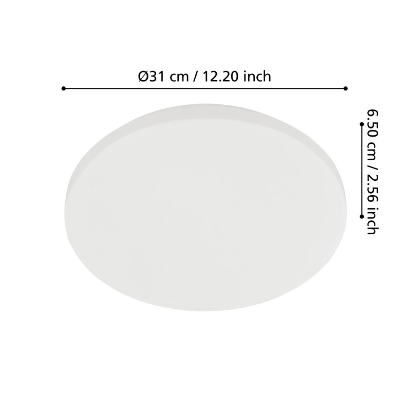 Plafonnier LED Approdo blanc Ø 31 cm blanc chaud 2250 lm 18 W EGLO