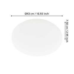 Plafonnier LED Approdo blanc Ø 43 cm blanc chaud 4600 lm 36 W EGLO