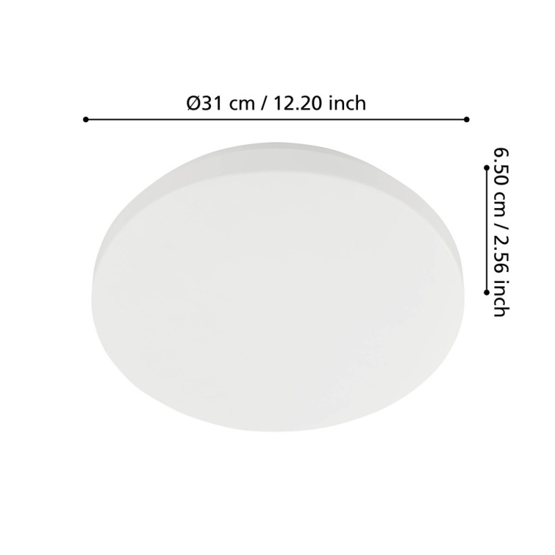Plafonnier LED Approdo blanc avec détecteur de mouvement Ø 31 cm 2250 lm 18 W EGLO