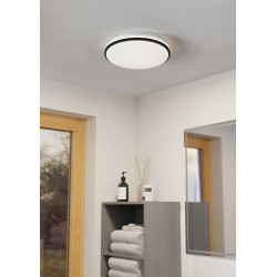 Plafonnier LED Margidore noir Ø 34 cm blanc dimmable 2250 lm 18 W EGLO
