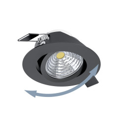 Spot encastrable LED Saliceto noir blanc neutre IP20 500 lm 6 W