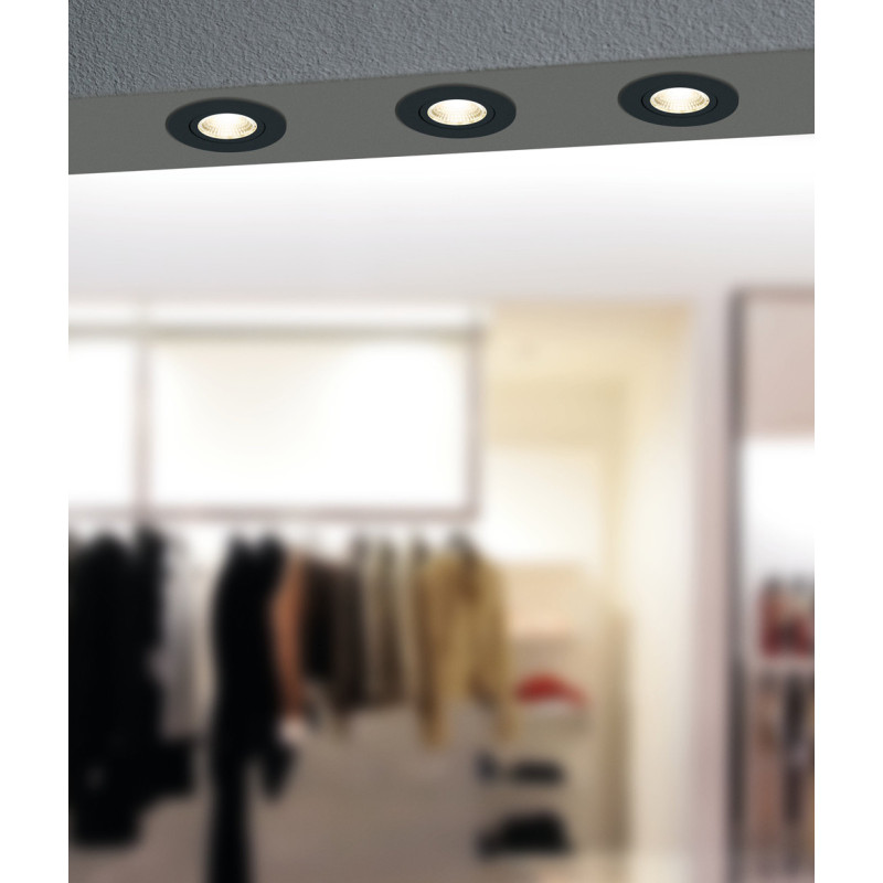 Spot encastrable LED Saliceto noir blanc neutre IP20 500 lm 6 W