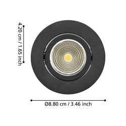 Spot encastrable LED Saliceto noir blanc neutre IP20 500 lm 6 W