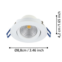 Spot encastrable LED Saliceto blanc blanc chaud IP20 450 lm 6 W 3 pièces