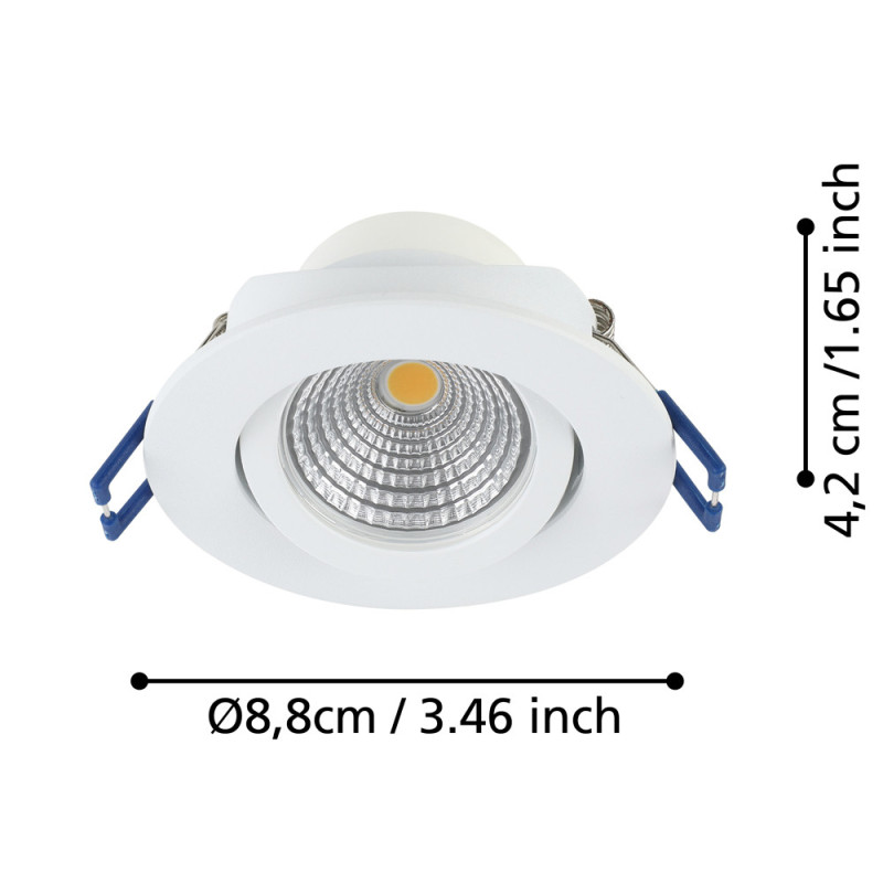 Spot encastrable LED Saliceto blanc blanc chaud IP20 450 lm 6 W 3 pièces