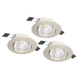 Spot encastrable LED Saliceto nickel blanc chaud IP20 450 lm 6 W 3 pièces