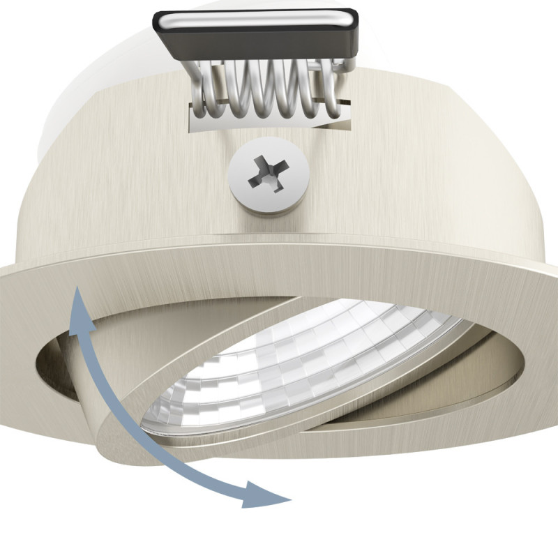 Spot encastrable LED Saliceto nickel blanc chaud IP20 450 lm 6 W 3 pièces