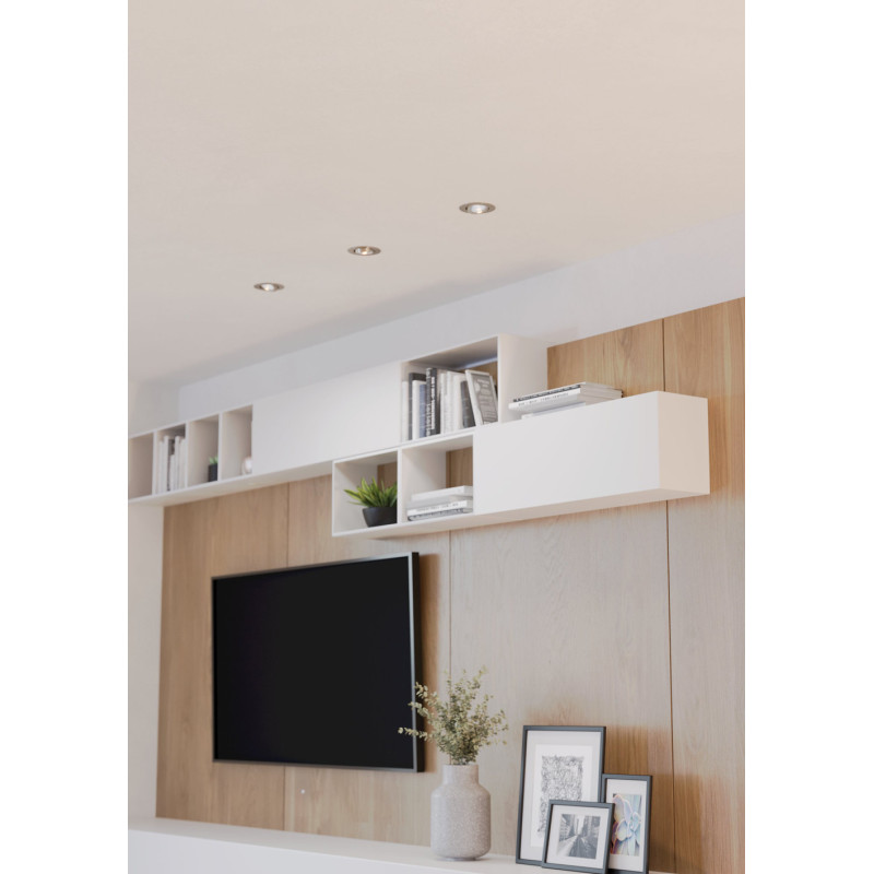 Spot encastrable LED Saliceto nickel blanc chaud IP20 450 lm 6 W 3 pièces