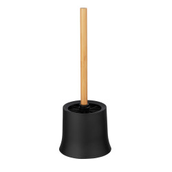 Brosse de toilette Basic noire et bambou | WENKO