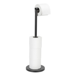 Porte-rouleau Papier Toilette sur Pied Noir Mat | WENKO