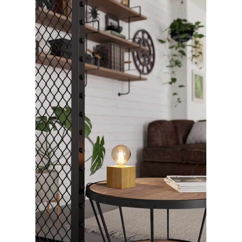 Lampe de table Prestwick 2 hévéa E27 40 W EGLO