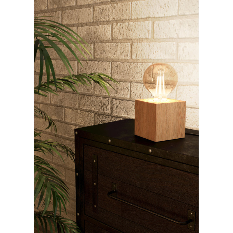 Lampe de table Prestwick 2 hévéa E27 40 W EGLO