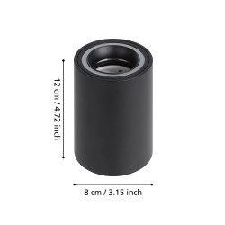 Spot LED Carosso-Z noir connecté GU10 RGB 4