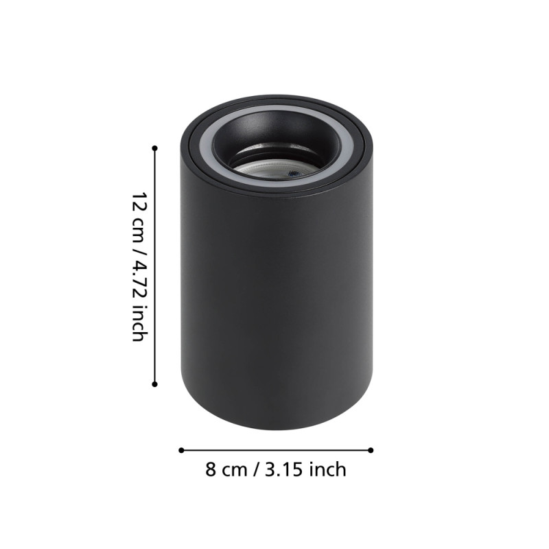 Spot LED Carosso-Z noir connecté GU10 RGB 4