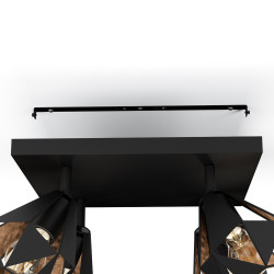 Spot Carton 7 noir et cuivre E27 4 x 40 W EGLO