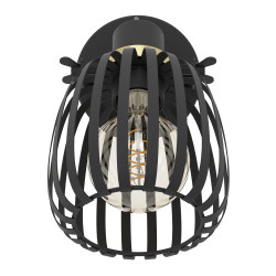 Spot Girona noir et laiton E27 40 W EGLO