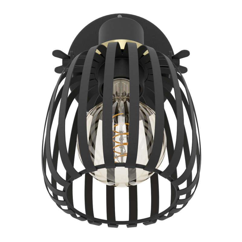 Spot Girona noir et laiton E27 40 W EGLO