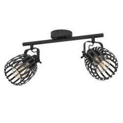 Spot Girona noir et laiton E27 2 x 40 W EGLO