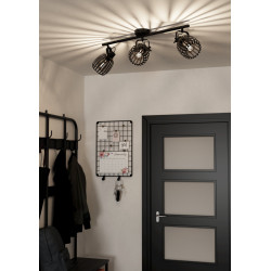 Spot Girona noir et laiton E27 3 x 40 W EGLO