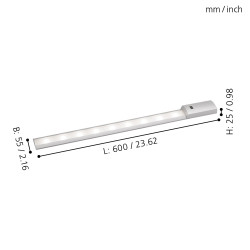 Amature LED Teya blanc neutre avec détecteur de mouvement 950 lm 10 W 60 cm EGLO